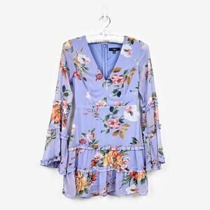 Lulu's From My Heart Mini Dress Size XS Lavender Floral Soft Girl Boho Pastel